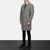 Wylen Grey Leather Coat Jacket
